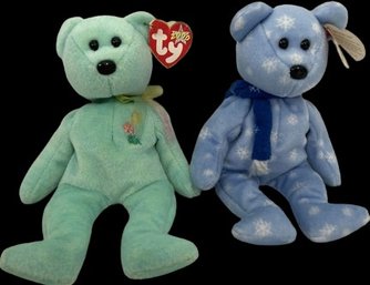 TY Beanie Babies- 99 Holiday Teddy & 2000 Ariel