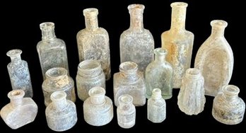 Assorted Antique Glass Bottles Collection