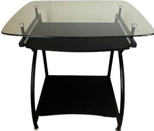 Small Desk With Tempered Glass Top: 30x22x30