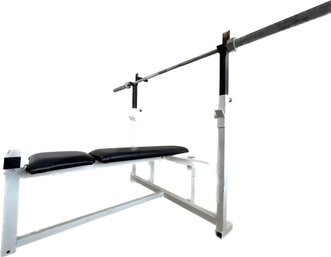 Workout Bench, 45lb Bar, 2.5lb-45 Lb Plates, Leg Extension Attachment, Curl Bars, Dumbbells & Weight Clips