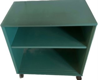 Turquoise Nightstand/ Bedroom Accent Table  With Wheels - 26x16x27