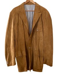 Mens Western Style Blazer (Tan Suede/Thin Leather) By Scully (42 Reg)