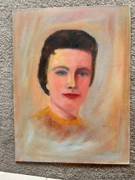 Oil Pastel Mid Century Woman On Stiff Canvas- 12x16