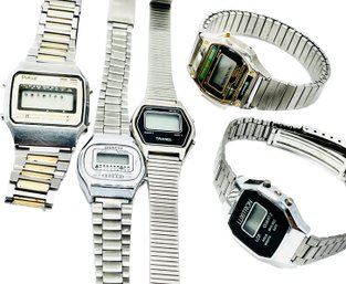 Vintage Ladies Digital Watches, Untested- Pulsar, Disco, Luxitron, Tranel, Wilson. Goldtone, And Silvertone