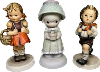 Precious Moments His Love Will Shine On You 1989 Special Edition And Goebel Hummel School Boy And Girl Figures
