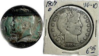 1907 And 1967 Half Dollars