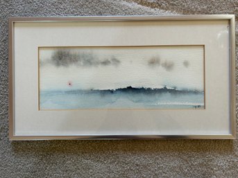 Framed Horizon 1984 Watercolor 20x.5x11