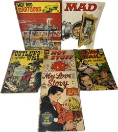 Mad Magazine July 1968, Hot Rod Cartoons Sept. 1967, Outlaws Of The West 1957, My Love Story 1955 And More