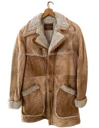 Mens Vintage Sherpa Wellington Lined Winter Coat (42 Reg) Bomber Jacket