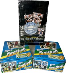 3 BOXES - 1991 Series 1 NFL Pro Set Platinum Cards And Topps 1992 Football Series 2 Picture Cards