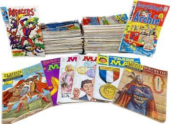 Collection Of Classic Marvel And Archie Comics, MAD Magazine, And Classics Illustrated.