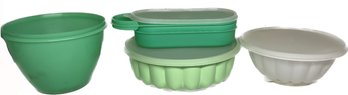 Tupperware Green Jello Mold, Tupperware Green Cheese Grater, Tupperware Clear Christmas Jello Mold, And More