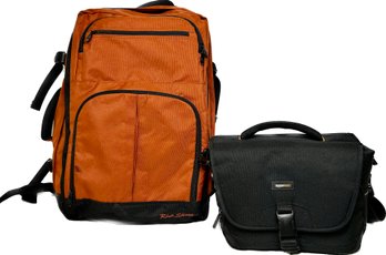 Rick Steves Travel Backpack And Amazon Basics Carrying Case