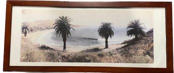 Classic 3 Palm Trees And A Beach View Framed Art Print, 25x1x10.5