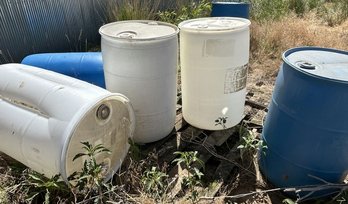 Plastic Barrels (unknown If They Are Full/empty)