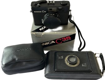Vintage Konica C35 Film Camera, 38mm F/2.8 Rangefinder 35mm With Strap & Case