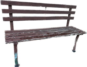 Brown Wooden Painted Outdoor Bench. Needs To Be Refinished - 48x15x29