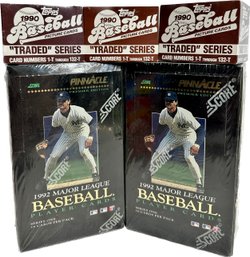 5 BOXES - Score Pinnacle Premier 1992 Major League Baseball Player Cards Series 1, Topps 1990 Baseball Cards