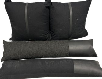 Coterie Square Pillows (18in) And Body Pillows With Faux Leather Accents (43in Long X 9.5in Wide)