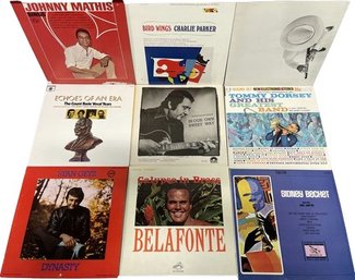 Vinyl Collection (9) Including Stan Getz, Johnny Mathis, Charlie Parker