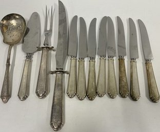 Stainless Sterling Silverware, Knives Handles Are Sterling  (All Stamped) 2:5 Lb/oz