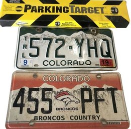 Broncos License Plate, CO License Plate And Parking Target