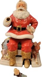 '1993 Coca-Cola Santa' By OOKE. Hand Made And Hand Painted Porcelin Figurine. Needs Hands Repaired. 8x8x9.5