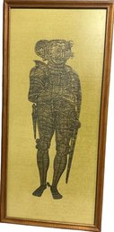 Large Sir Thomas Brudenell Framed Rubbing: Approximately 24x42'