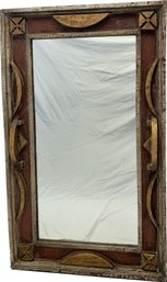 Burnt Orange And Bronze Colored Framed Mirror Made In Mexico