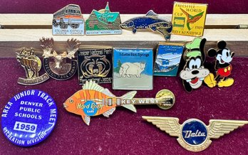 Wolf Box W/Hard Rock Cafe Key West, Delta Jr Captain, Jasper National Park And More Pins