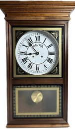 Vintage Bulova Oak Wall Regulator Clock Westminster Chimes Running