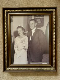 Framed Photo Of Married  Couple In Church- 10x1x12