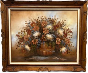 Stunning Original Canvas In Wooden Frame, Bouquet Of Flowers Design - 38Lx1.5Wx32H