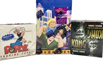 3 BOXES - Popeye Trading Cards, Kong The 8th Wonder Of The World Movie, The Hunchback Of Notre Dame Cards