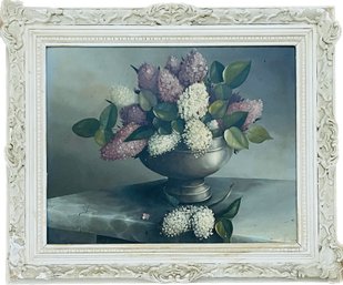 Classic Flowers Still Life In Ornate Frame, Reproduction, 22 X 26