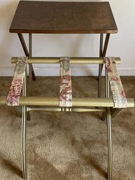 Light Weight TV Tray From Bluff City Furniture Manufacturing (22W 24H 15D) And Vintage Luggage Rack22W 20H 17