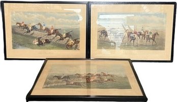 (3) Horse Themed Framed Pictures - 18Lx13W