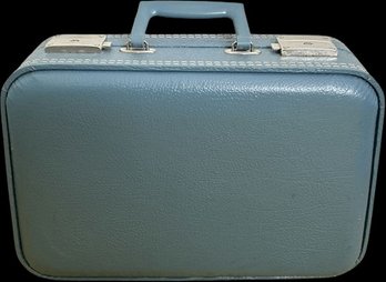 Iron Blue Vintage Kids Suitcase- 17Wx12Tx5D, Shows Signs Of Use