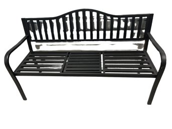 Outdoor Metal Bench With Building In Table- 59x23x35, Some Rust