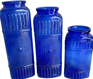 Cobalt Blue Glass Canisters