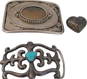 Belt Buckles And Heart Pendant