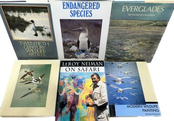 Collection Of Hardback Wildlife Books Endangered Species, Leroy Neiman On Safari, Everglades And More