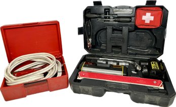 Jumper Cables With Carrying Case And Various Car Emergency Kit Items In Michelin Case (untested)