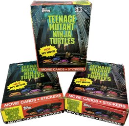 3 BOXES - 1990 Topps Teenage Mutant Ninja Turtles Movie Cards And Stickers