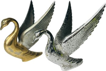 Pair Of Swan Hood Ornaments