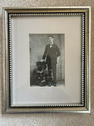 Framed Photo Of Young Gentleman Posing Next To Rock- 9x1x11