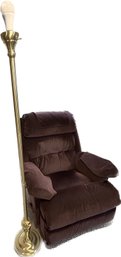 La-Z-Boy Purple Recliner Chair-great Condition(42x38x44) And Golden Lamp (70in Tall)