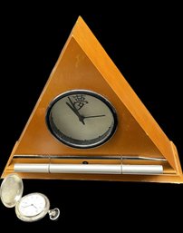 Russian Pocket Watch Molnija Vintage The Great Patriotic War. Now & Zen Wood Battery Operated Alarm Clock