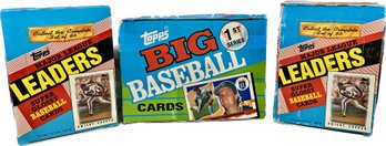 3 BOXES - Topps  - Major League Leaders Super Glossy Baseball Cards And Topps 1st Series Big Baseball Cards