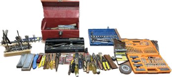 Assortment Of Tools- Drill Bits, Socket Set And More!